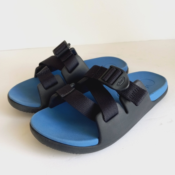 CHACO Chillos Kids Slide Sandals Active Blue Adjustable Strap Outdoor - Picture 10 of 10
